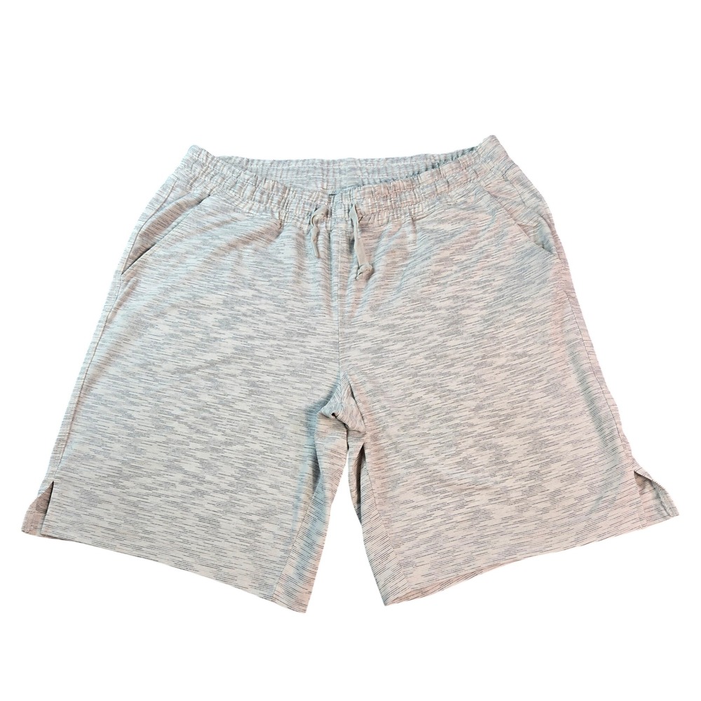 Mondetta Performance Luxury Men's Gray Space Dye Active Shorts Large Drawstring